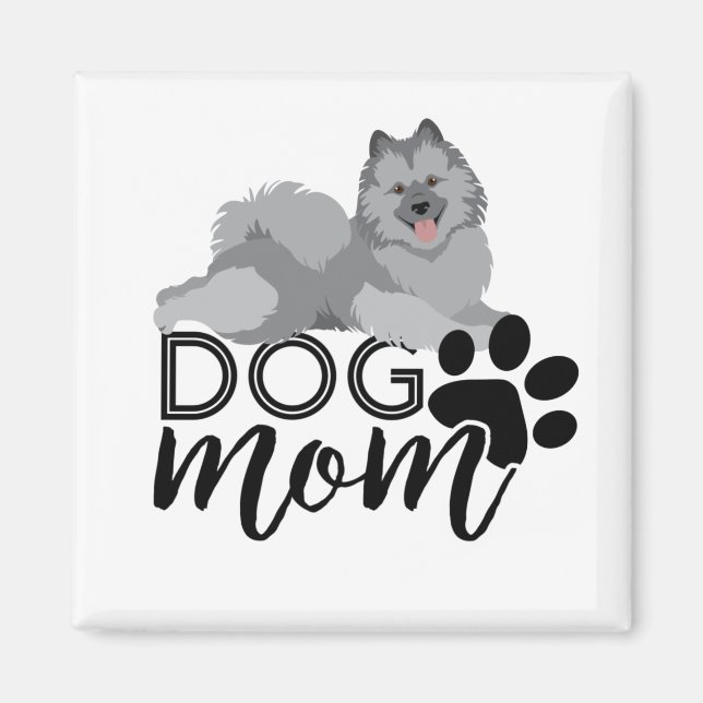 Aimant Smiling Keeshond Graphic dit Chien Maman (Devant)