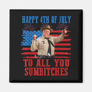 Aimant Smokey Retro Hommes Joyeux 4 Juillet À Fou