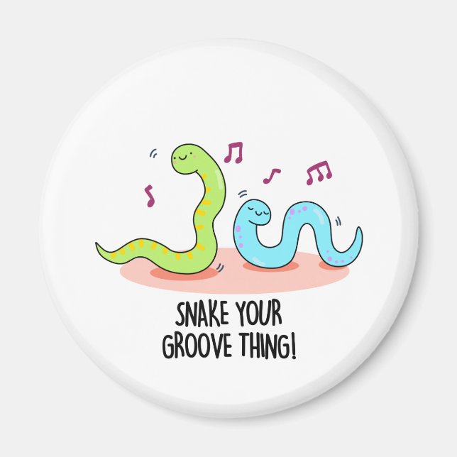 Aimant Snake Your Groove Thé Amusant Disco Pun (Devant)