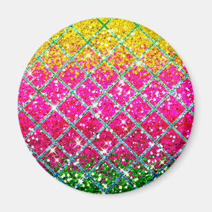 Aimant Snakeskin rose parties scintillant