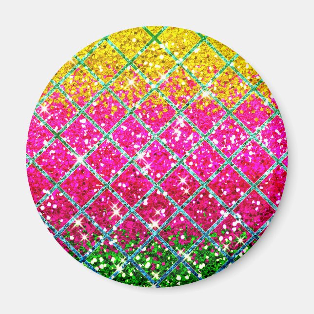 Aimant Snakeskin rose parties scintillant (Devant)