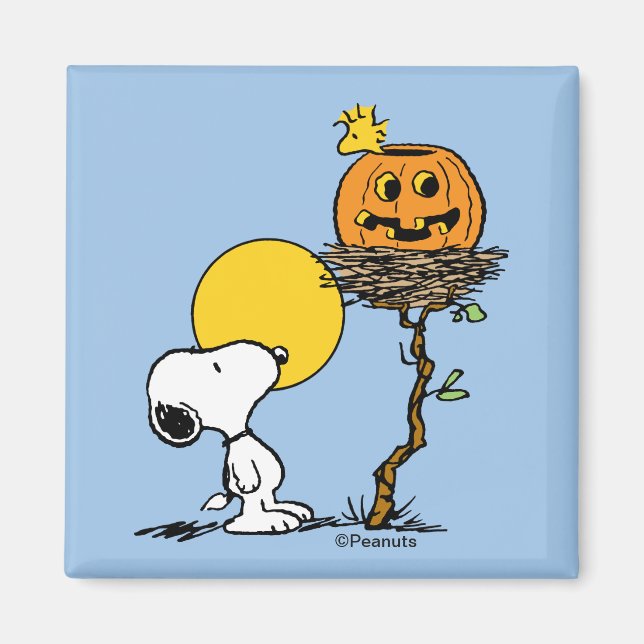 Aimant Snoopy & Bois Nid Avec Jack O'Lantern (Devant)