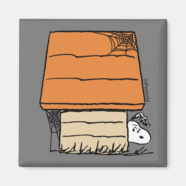 Aimant Snoopy Halloween Spider Web Doghouse (Devant)