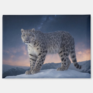 Aimant Snow Leopard Wild Majestic Animal A Starry Galaxy