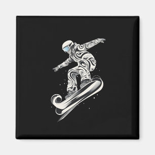 Aimant Snowboard Abstrait Snowboard Snowboard