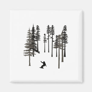 Aimant Snowboard Cool Freestyle Snowboardeur En Grand Pi