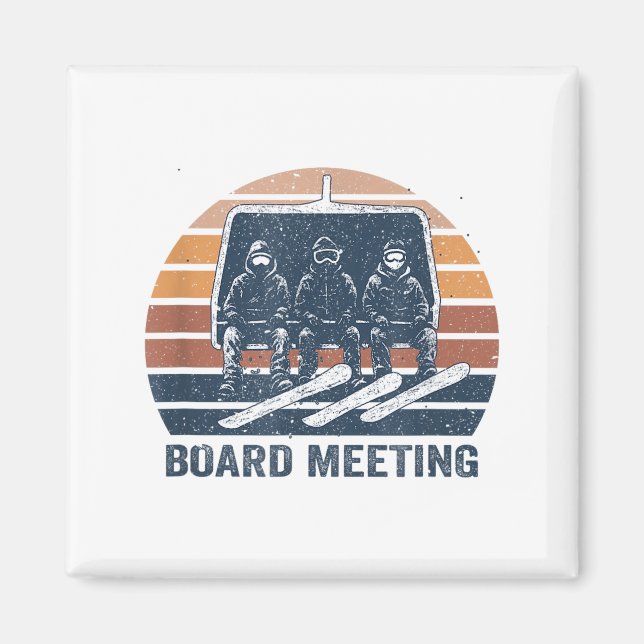 Aimant Snowboard Meeting Snowboarding Vacation Skiing  (Devant)