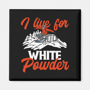 Aimant Snowboard Snowboard Équipement Je Vis Pour White P