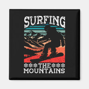 Aimant Snowboard Snowboard Vintage Retro Surf Le M