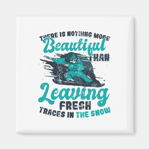 Aimant Snowboard Traces Dans La Neige Hiver Sport Snowb