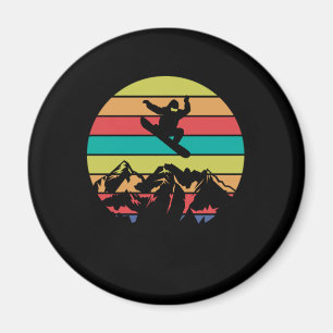 Aimant Snowboard vintage Snowboard Hiver Sport Cadeau