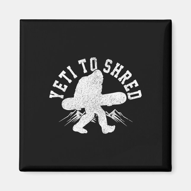 Aimant Snowboard Yeti À Raser Bigfoot Snowboarder Funny (Devant)