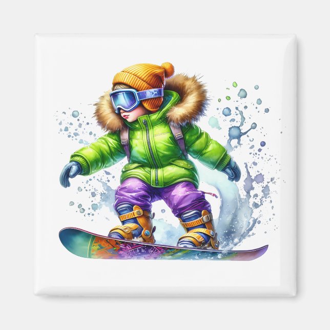 Aimant Snowboarder   (Devant)