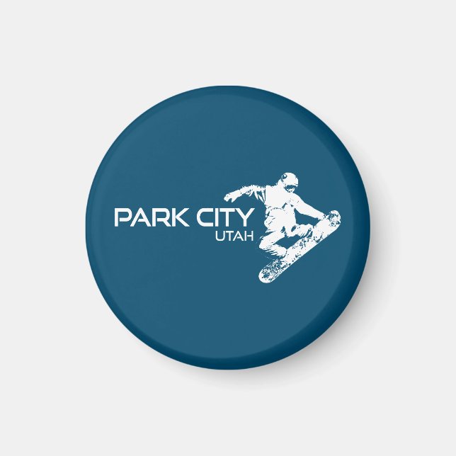 Aimant Snowboardeur Park City Utah (Devant)