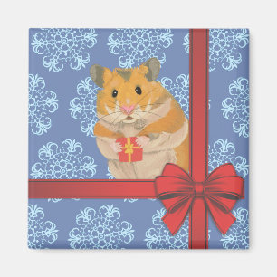 Aimant Snowflakes Christmas Hamster