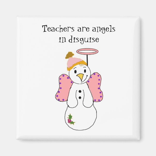 Aimant Snowman Angel avec enseignant dire (Devant)