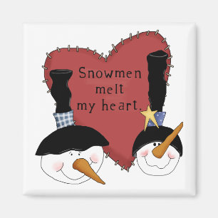 Aimant Snowmen Melt My Heart Tshirts et cadeaux