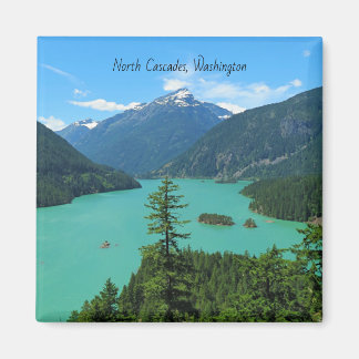 Aimant Snowy Mountain Turquoise Lake à Washington