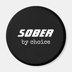 Aimant Sobre par choix, sobriété typographie motivation
