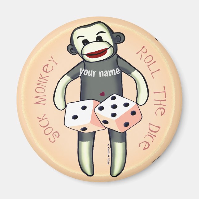 Aimant Sock Monkey Dice (Devant)