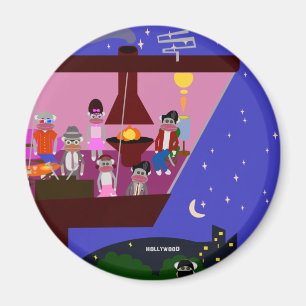 Aimant Sock Monkey Party