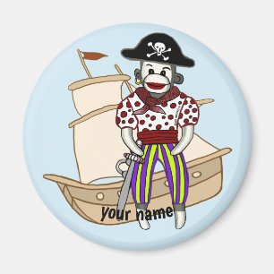 Aimant Sock Monkey Pirate