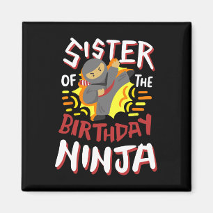 Aimant Soeur De L'Anniversaire Ninja Karate Enfants Anniv