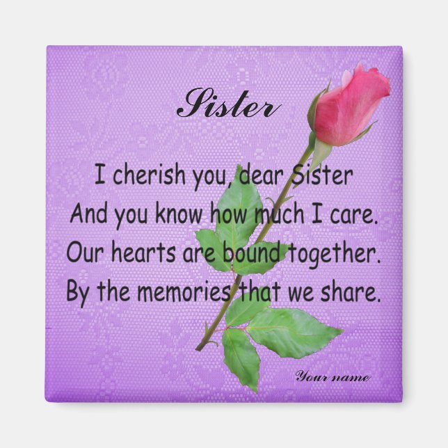 AIMANT SOEUR PERSONNALISÉE -MAGNET (Devant)