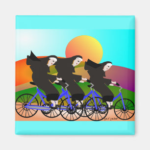 Aimant Soeurs à vélo Cadeaux d'art