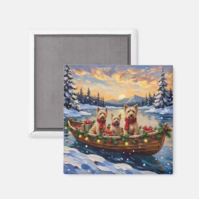 Aimant Soft Coated Wheaten Terrier Christmas Boat Holiday (Recto/Verso)