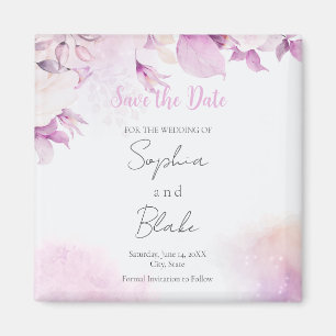 Aimant Soft rose moderne Boho Floral Feuilles Sauvez la d