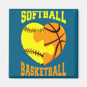 Aimant Softball basket-ball sports cœur activité passe-te
