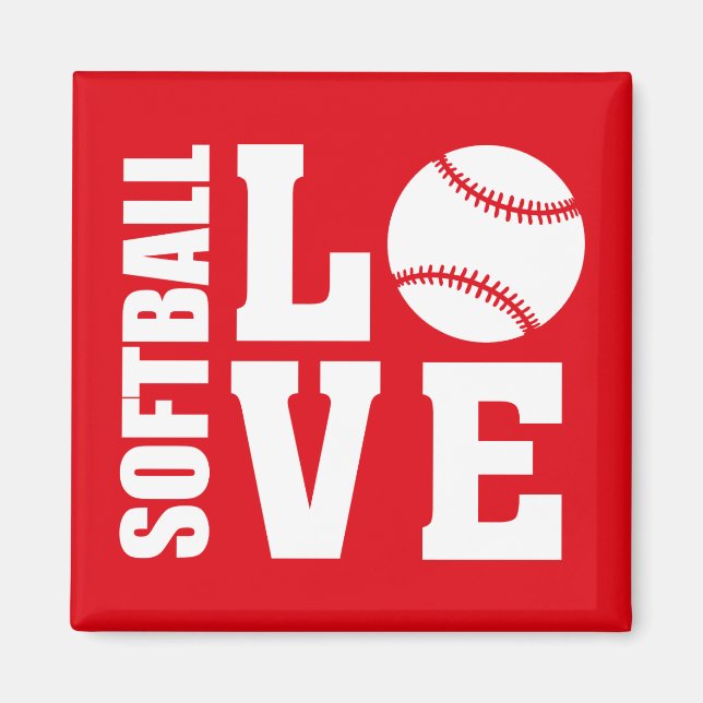 Aimant Softball Love (Devant)