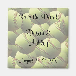 Aimant Softball Sports Mariage thème Enregistrer la date