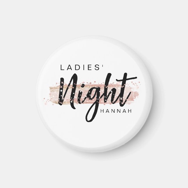 Aimant Soirée Dames Aquarelle Rose Fête de Bachelorette (Devant)