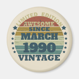 Aimant Soirée personnalisée vintage de 35 ans