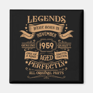 Aimant Soirée vintage de 65e anniversaire personnalisée