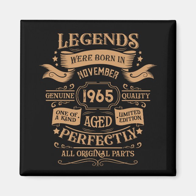 Aimant Soixante vintage 60e anniversaire personnalisée (Devant)
