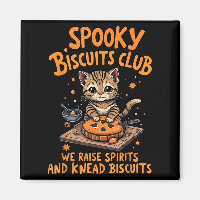 Aimant Soky Biscuits Club Chat Drôle Halloween Baking (Devant)