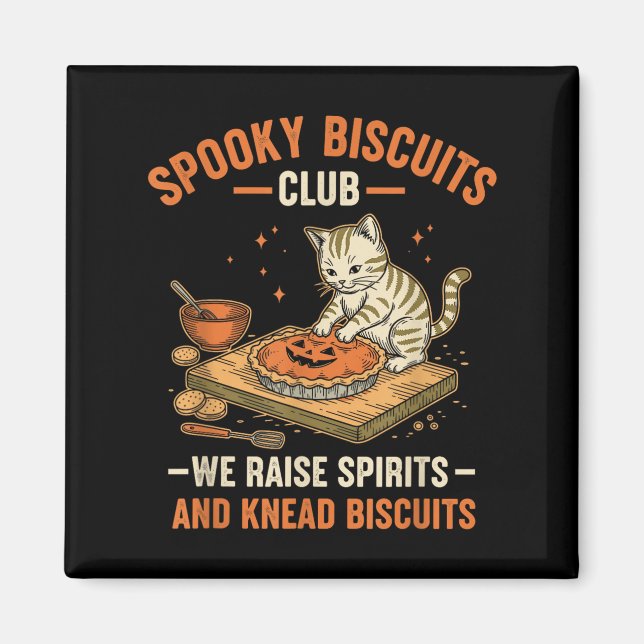 Aimant Soky Biscuits Club Funny Halloween Cat Baking (Devant)