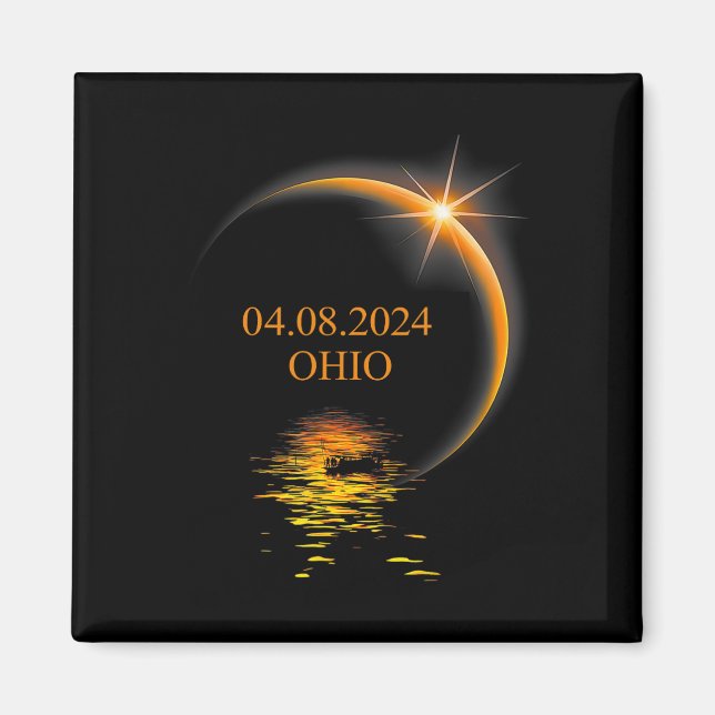 Aimant Solar Eclipse Ohio Usa Totalité 1 (Devant)
