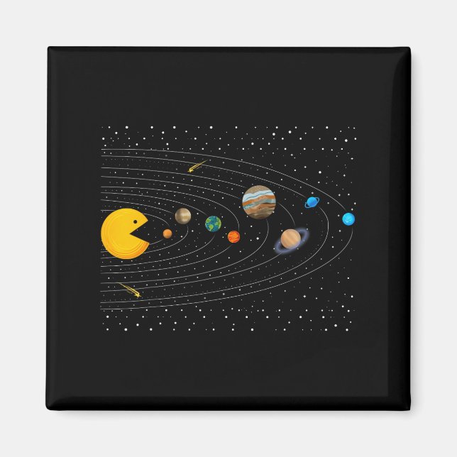 Aimant Solar System Video Game Funny Graphic Tees Planet  (Devant)