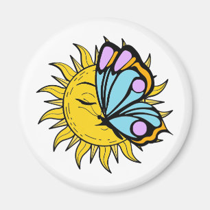 Aimant Soleil céleste à papillon