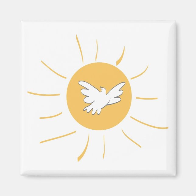 Aimant Soleil et colombe (Devant)