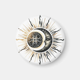 Aimant Soleil et Lune | Aimant Frigo Céleste