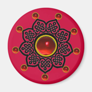 Aimant SOLEIL GOTHIQUE Gemme de rubis rouge