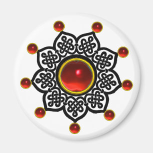 Aimant SOLEIL GOTHIQUE  Gemme Rubis Rouge