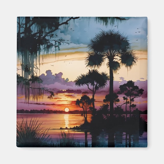 Aimant Soleil sur le bayou (Devant)