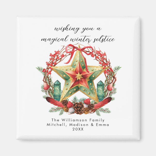 Aimant Solstice d'hiver Wreath Star Noël Yule (Devant)