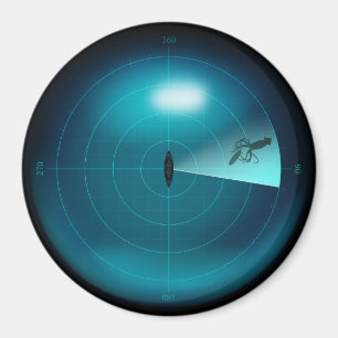 Aimant Sonar de navire avec calmar géant Kraken amusant 